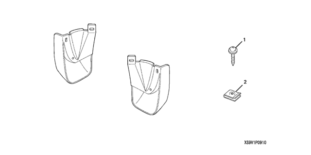 2006 Honda Pilot 5 Door EXL (4WD) KA 5AT Rear Splash Guards Diagram