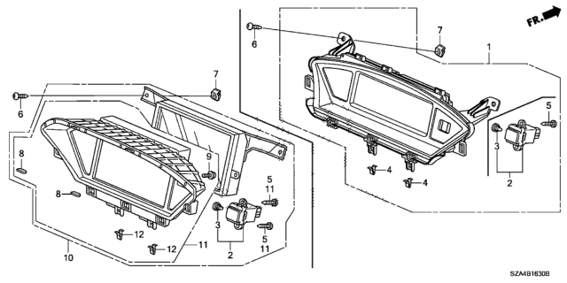 2012 Honda Pilot Display Assy., Center *NH167L* (GRAPHITE BLACK) Diagram for 39710-SZA-A21ZA