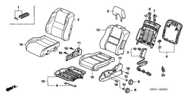 2007 Honda Pilot Cover, Left Front Seat Cushion Trim (Saddle) Diagram for 81531-S9V-A02ZC