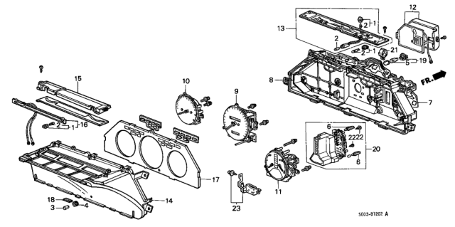 1989 Honda Accord Panel, Illumination Print (Denso) Diagram for 78167-SE3-004