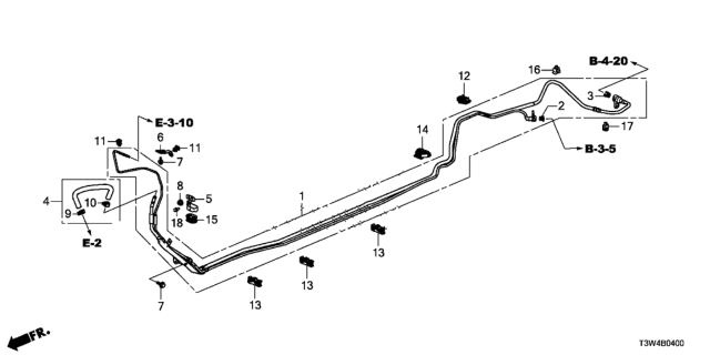 2015 Honda Accord Hybrid Clamp B, Fuel Pipe Diagram for 91592-T3V-L01