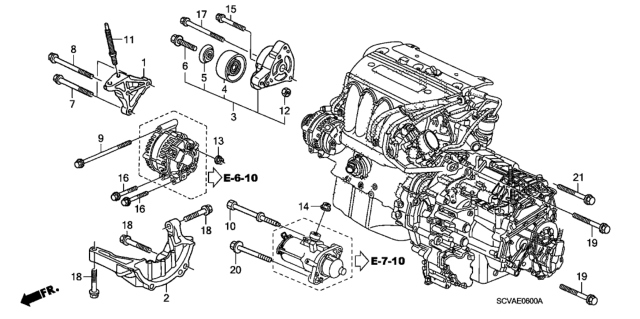 2010 Honda Element Engine Mounting Bracket Diagram