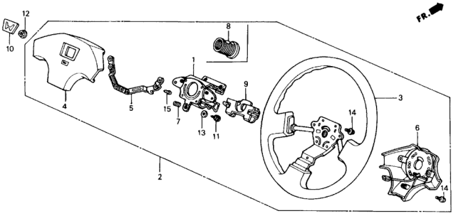 1989 Honda Civic 4 Door LX KA 4AT Steering Wheel Diagram