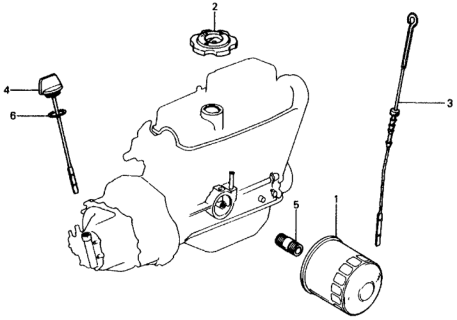 1976 Honda Civic Dipstick, Oil Diagram for 15650-657-000