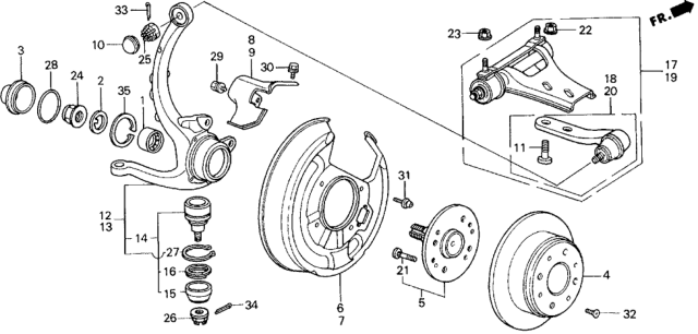 1990 Honda Prelude Rear Brake Disk Diagram