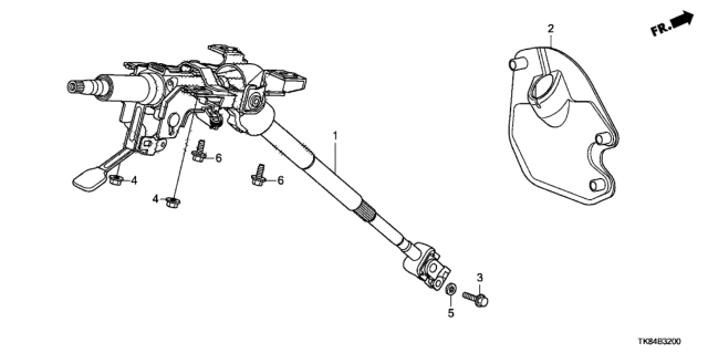 2016 Honda Odyssey Column, Steering Diagram for 53200-TK8-A11