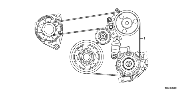 2018 Honda Civic Belt, Acg Diagram for 31110-59B-014