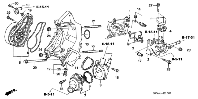 2009 Honda Civic Water Pump (2.0L) Diagram