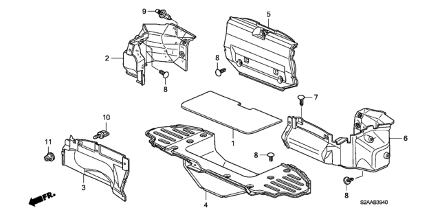 2008 Honda S2000 2 Door CR (WITH AC) KA 6MT Trunk Lining Diagram
