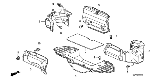 2008 Honda S2000 Trunk Lining Diagram