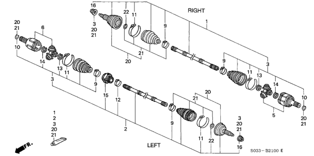 1997 Honda Civic Driveshaft Diagram