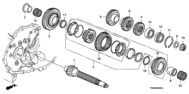 2012 Honda Fit MT Countershaft Diagram