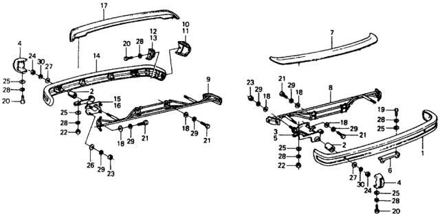 1977 Honda Civic Bumper Diagram