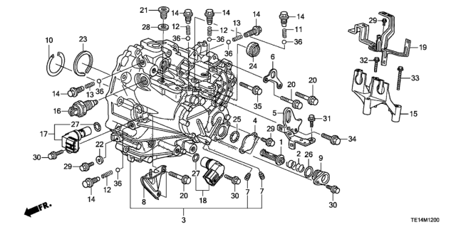 2012 Honda Accord MT Transmission Case (V6) Diagram