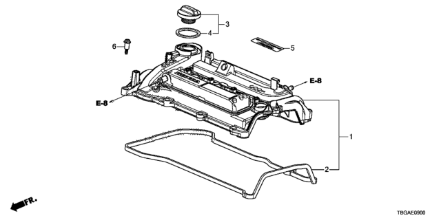 2020 Honda Civic Cylinder Head Cover Diagram