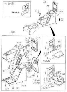 2000 Honda Passport Console (Rear) Diagram