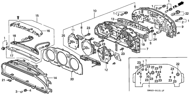 1991 Honda Accord Panel, Warning Print Diagram for 78145-SM4-A52