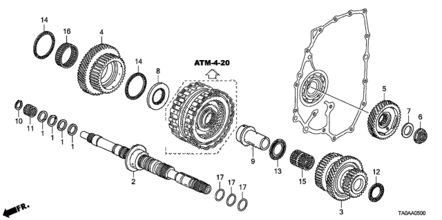 2012 Honda Accord AT Mainshaft (L4) Diagram