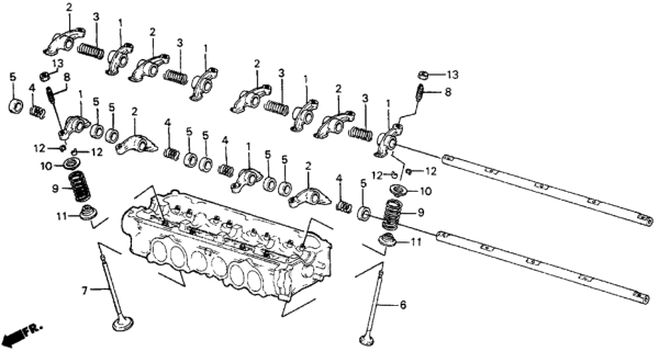 1984 Honda Civic Valve, Exhuast Diagram for 14721-PE0-000