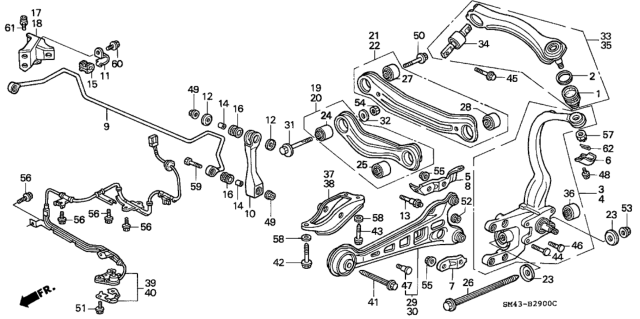 1993 Honda Accord Rear Lower Arm Diagram