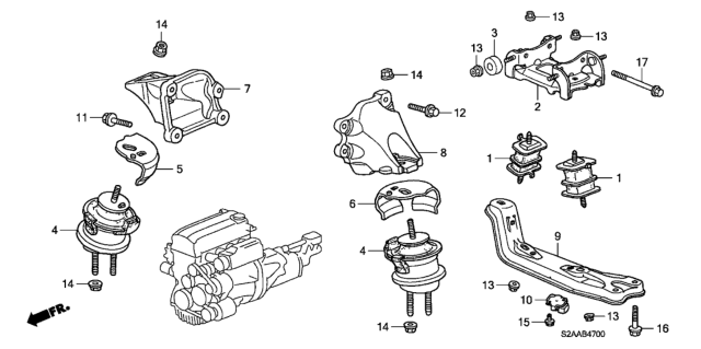 2008 Honda S2000 Engine Mounts Diagram