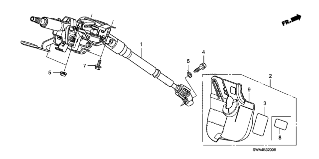 2008 Honda CR-V Steering Column Diagram