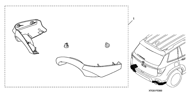 2020 Honda Passport 5 Door EXL (2WD) KA 9AT Rear Underspoiler Diagram