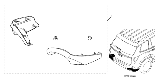 2019 Honda Passport Rear Underspoiler Diagram