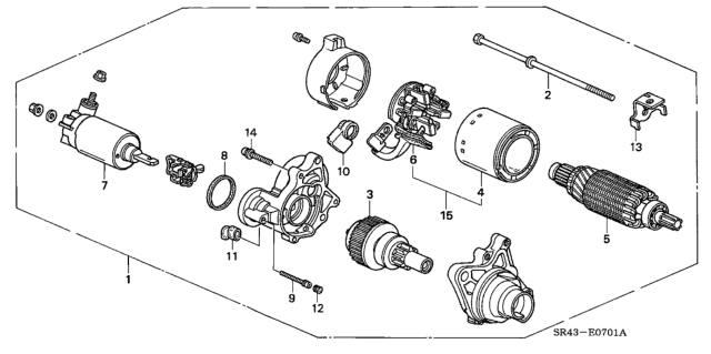 1995 Honda Civic Starter Motor Assembly Diagram for 31200-P03-903