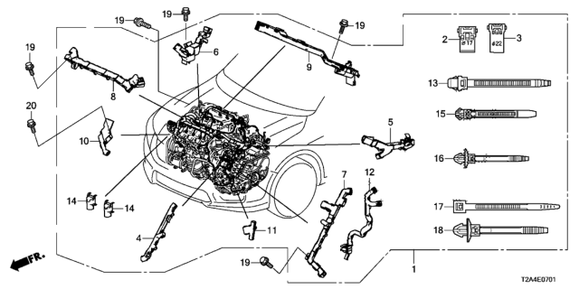 2015 Honda Accord 4 Door TOUR (V6) KA 6AT Engine Wire Harness (V6) Diagram