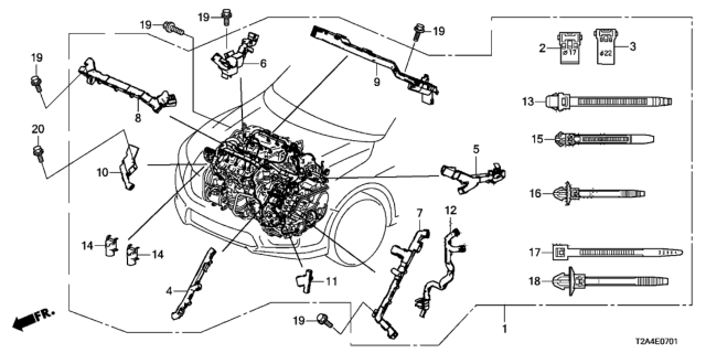 2016 Honda Accord Engine Wire Harness (V6) Diagram