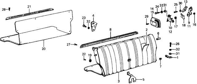 1978 Honda Civic Lever, RR. Seat-Back Clamp Diagram for 78269-663-671