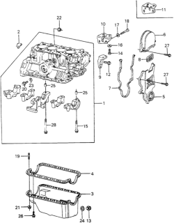 1982 Honda Civic Cylinder Block - Oil Pan Diagram