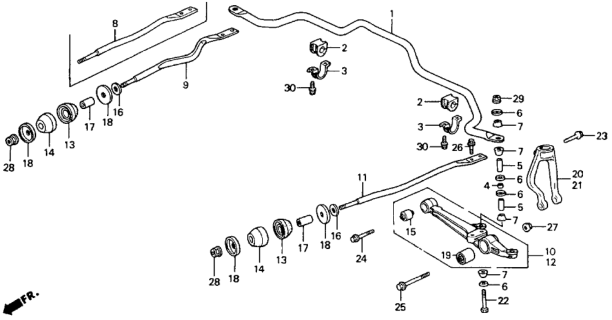 1993 Honda Accord Front Lower Arm Diagram