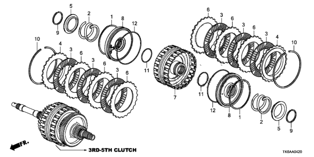 2013 Honda Fit 5 Door FIT (SAYAMA PLANT) KA 5AT AT Clutch (3rd-5th) Diagram