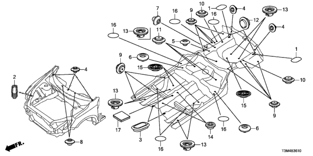 2017 Honda Accord Grommet (Front) Diagram