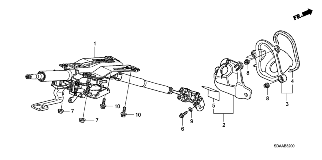 2007 Honda Accord Steering Column Diagram