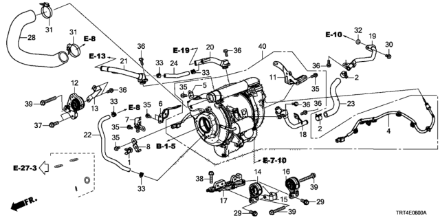 2019 Honda Clarity Fuel Cell Stay B, MT Air Pump Diagram for 3G313-5WM-A00