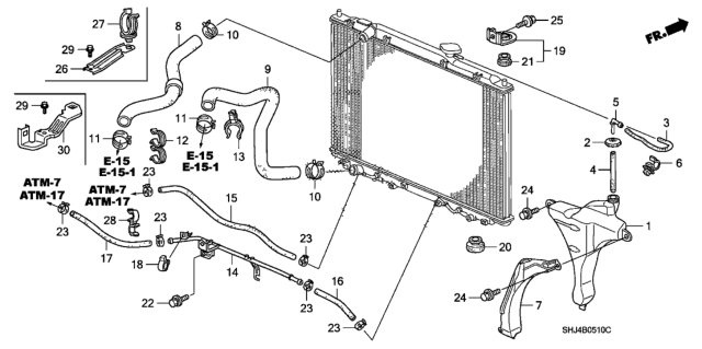 2007 Honda Odyssey Hose, Water (Upper) Diagram for 19501-RGL-A01