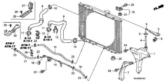 2010 Honda Odyssey Radiator Hose - Reserve Tank Diagram