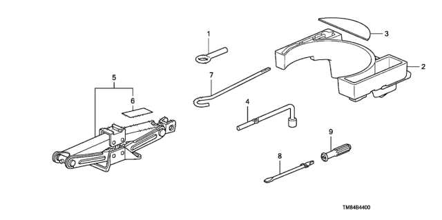 2014 Honda Insight Box, RR. Trunk Floor Diagram for 84527-TM8-A00