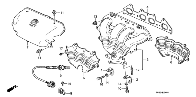 1999 Honda Accord Manifold, Exhuast Diagram for 18100-PAA-L30