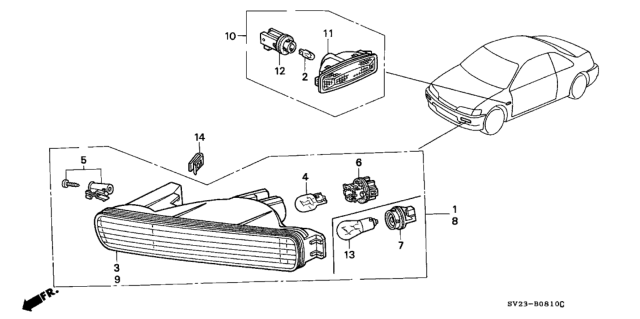 1997 Honda Accord Front Combination Light Diagram