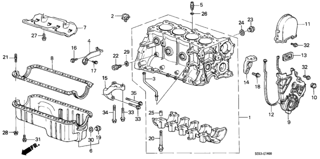 1989 Honda Accord Rubber, Seal Diagram for 11831-PC6-010