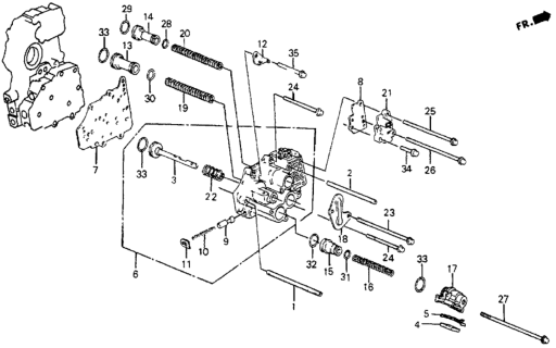 1987 Honda CRX 2 Door DX KA 4AT 4AT Servo Body Diagram