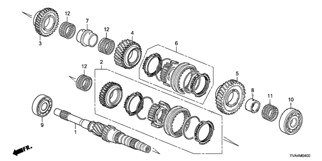 2020 Honda Accord 4 Door SPORT KA 6MT MT Mainshaft Diagram