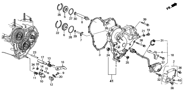 1998 Honda Odyssey AT Right Side Cover (2.3L) Diagram