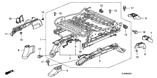 2008 Honda Fit Front Seat Components (Passenger Side) Diagram