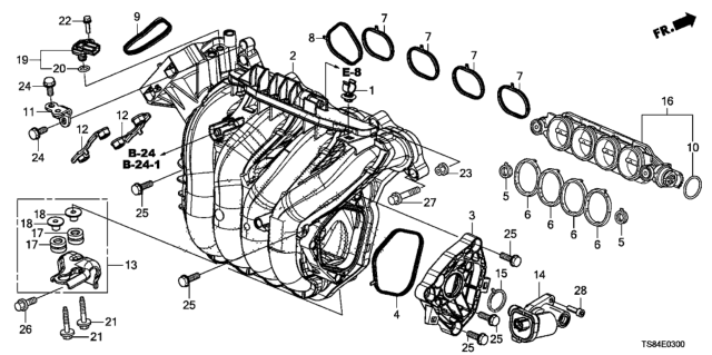 2014 Honda Civic 2 Door LX KL CVT Intake Manifold (1.8L) Diagram