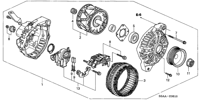 2004 Honda Civic Alternator (Mitsubishi) Diagram